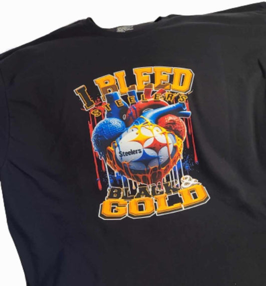 'I bleed Steelers Black and gold" Steelers shirt