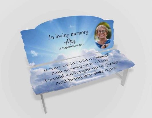 "If tears could build a stairwell" Memorial bench